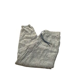 Athleta Cabo Linen Jogger‎ Pants Tapered Drawstring Chambray Blue Women's Size 8
